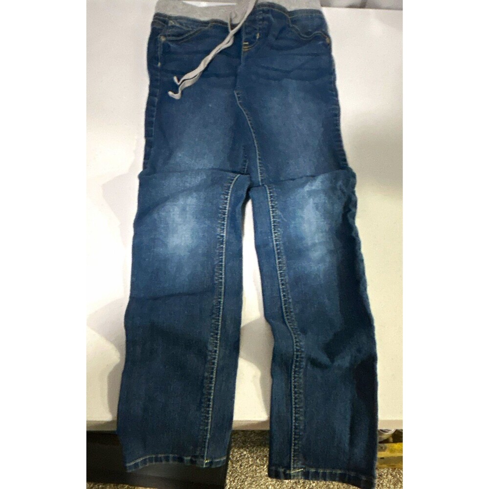 Justice Girls Skinny Jeans: Blue/Gray Denim, Medium Wash-Low Rise Size 10